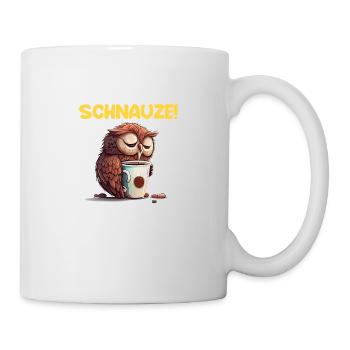 Schnauze! Ich hatte Nachtschicht Kaffee Eule - Tasse - Weiß - Rechts