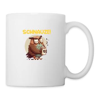Schnauze! Ich hatte Nachtschicht Kaffee Eule - Tasse - Weiß - Rechts