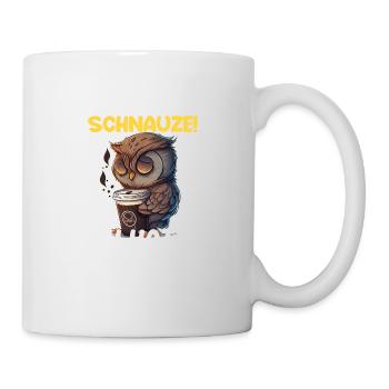 Schnauze! Ich hatte Nachtschicht Kaffee Eule - Tasse - Weiß - Rechts