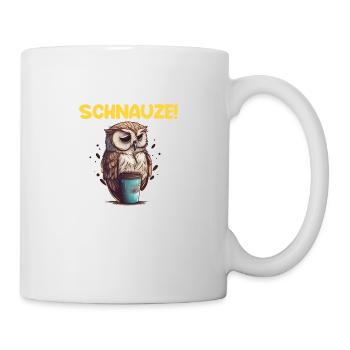 Schnauze! Ich hatte Nachtschicht Kaffee Eule - Tasse - Weiß - Rechts