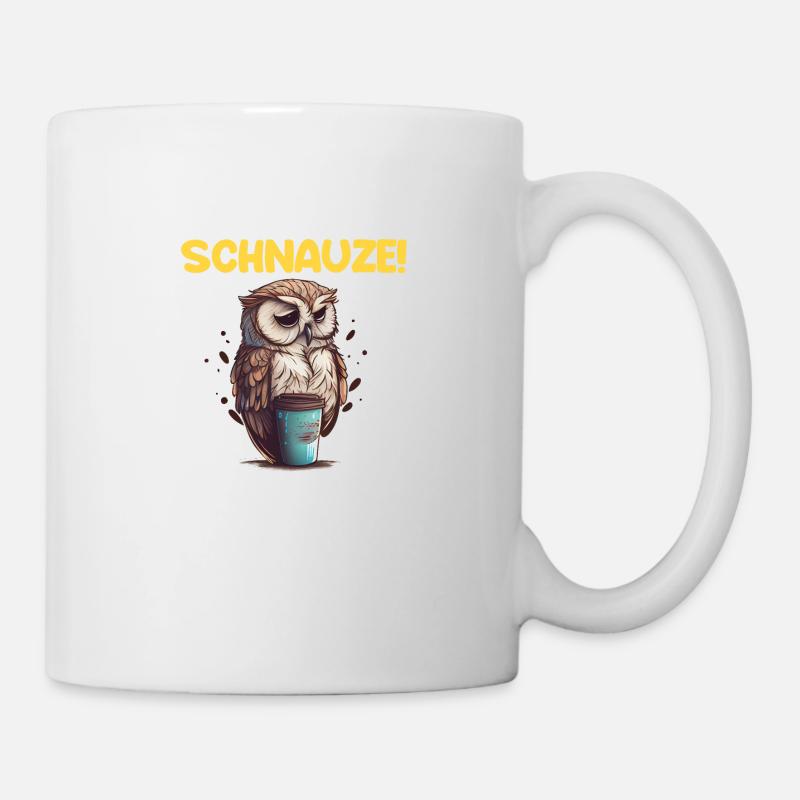 Schnauze! Ich hatte Nachtschicht Kaffee Eule - Tasse - Weiß