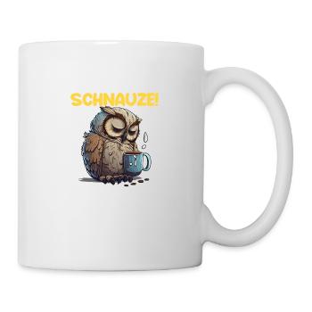 Schnauze! Ich hatte Nachtschicht Kaffee Eule - Tasse - Weiß - Rechts
