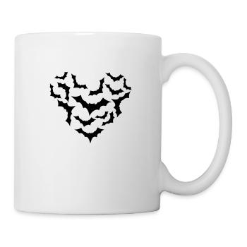 Fledermäuse Fledermaus Schwarm Halloween Herz - Tasse - Weiß - Rechts