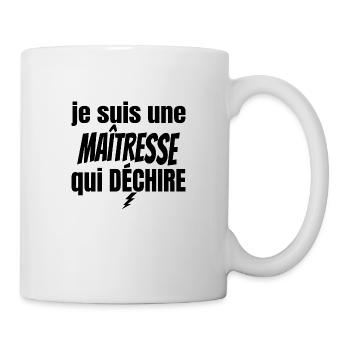 maîtresse qui déchire - Mug blanc - blanc - Droite