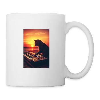 Cat Synthesizer Katze Retro Vintage Studio Gear - Tasse - Weiß - Rechts