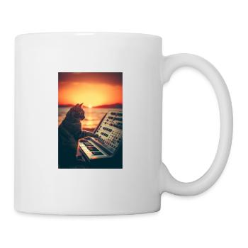 Cat Synthesizer Katze Retro Vintage Studio Gear - Tasse - Weiß - Rechts