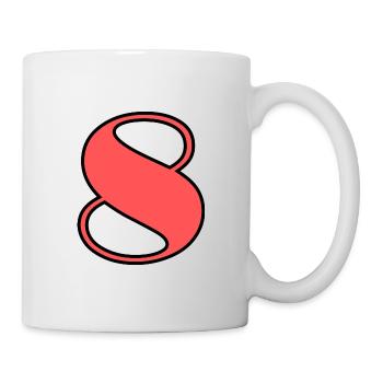 8 JAHRE. 8. JUBILÄUM. GEBURTSTAG 8 JAHRE. 8 - Tasse - Weiß - Rechts