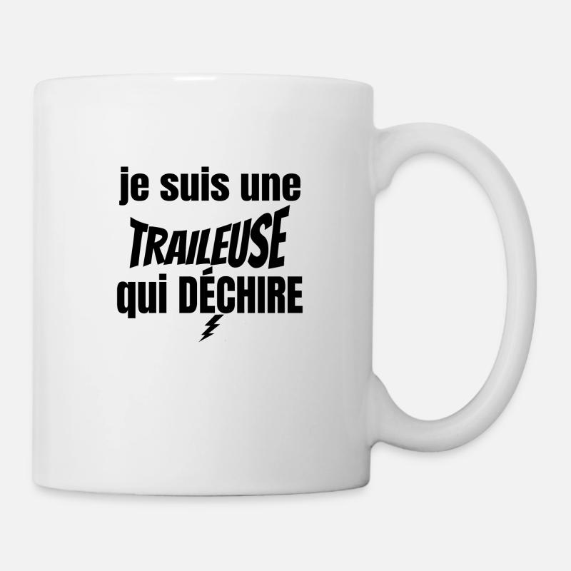 traileuse qui déchire - Mug blanc - blanc