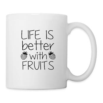 Life is better than fruits - Mug - white - Right