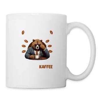 Kaffee Redet Nicht Beruf Job Spruch Morgenmuffel - Tasse - Weiß - Rechts