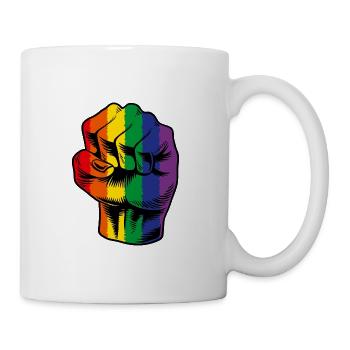 Rainbow Fist LGBTQ Power - Mug - white - Right