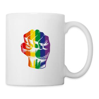 Rainbow Fist LGBTQ Power - Mug - white - Right