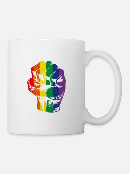 Regenbogen Faust LGBTQ Power - Tasse - Weiß