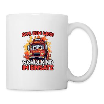 Aus Dem Weg! Einschulung Jungen Kinder Schulanfang - Tasse - Weiß - Rechts