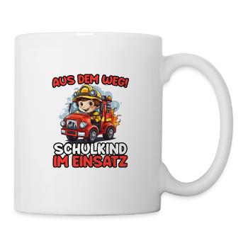 Aus Dem Weg! Einschulung Jungen Kinder Schulanfang - Tasse - Weiß - Rechts