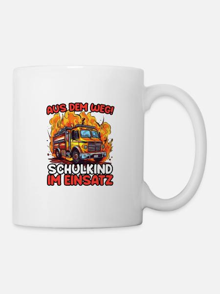 Einschulung Jungen Feuerwehr Kinder Schulanfang - Tasse - Weiß