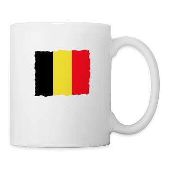 Belgium Flag Vintage Belgian Flag Distressed Look - Mug - white - Right