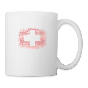 Switzerland Flag Vintage Cross Distressed Look Swiss - Mug - white - Right
