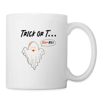 Trick or T... | Drôle de fantôme avec le dicton de Boo-bie - Mug blanc - blanc - Droite