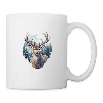 Cerf d’hiver - Mug blanc - blanc - Droite
