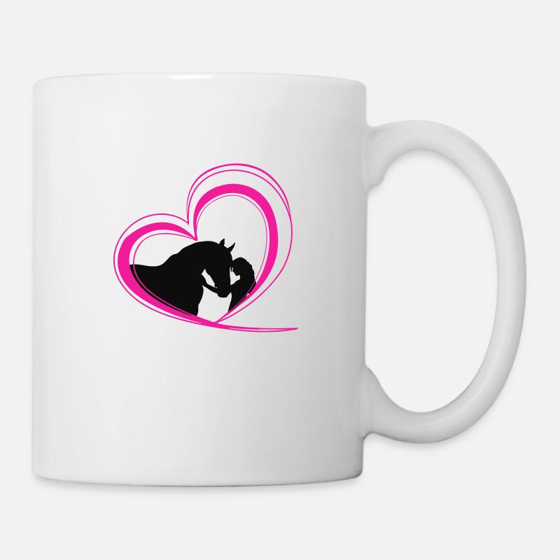 Mädchen mit Pferd im Herz zweifarbig - Tasse - Weiß