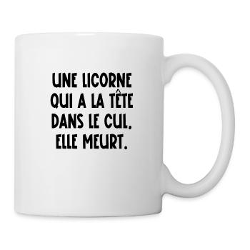 un licorne qui a la tête dans le cul - Mug blanc - blanc - Droite