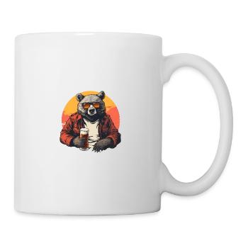 Bär Bier Saufen Junggesellenabschied Bierliebhaber - Tasse - Weiß - Rechts