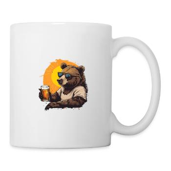 Bär Bier Saufen Junggesellenabschied Bierliebhaber - Tasse - Weiß - Rechts