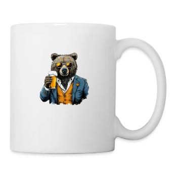 Bär Bier Saufen Junggesellenabschied Bierliebhaber - Tasse - Weiß - Rechts