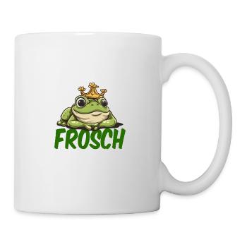 Froschkönig Frosch Kostüm Verkleidung für Karneval - Tasse - Weiß - Rechts