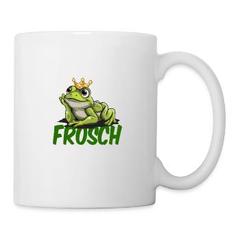 Froschkönig Frosch Kostüm Verkleidung für Karneval - Tasse - Weiß - Rechts