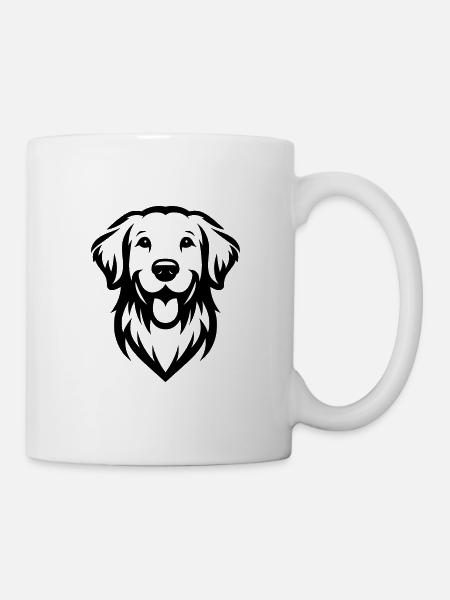 Golden Retriever Goldie dessin tête - Mug blanc - blanc