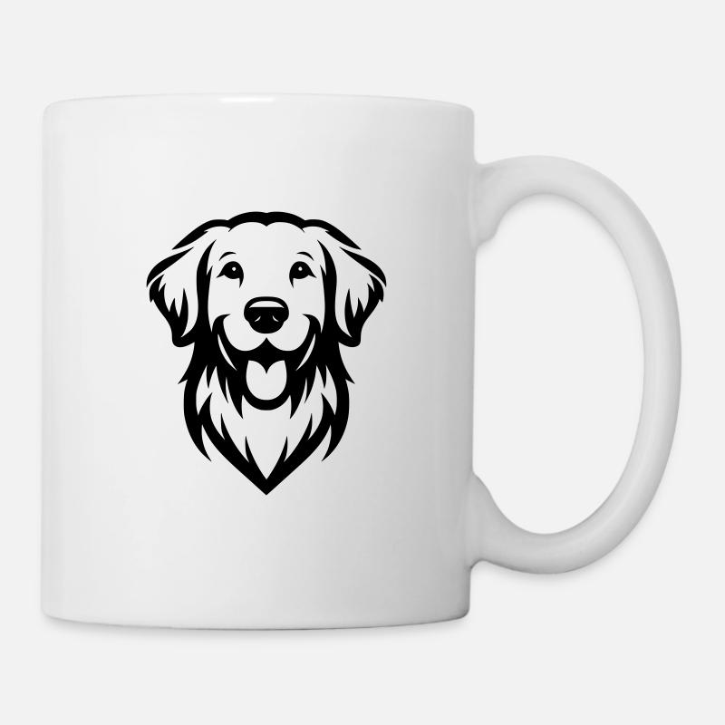 Golden Retriever Goldie Drawing Head - Mug - white