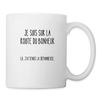 je suis sur la route du bonheur - Mug blanc - blanc - Droite