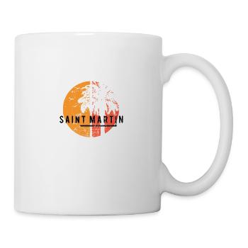 Künstlerischer Saint Martin Cool Palm Tree Urlaub - Tasse - Weiß - Rechts