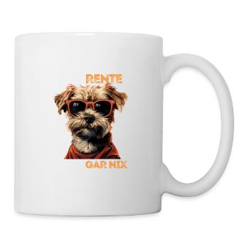 Ich bin in Rente ich muss garnix lustiges Hund Dog - Tasse - Weiß - Rechts