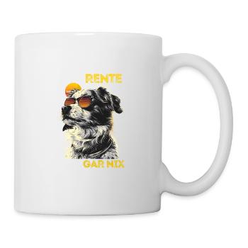 Ich bin in Rente ich muss garnix lustiges Rentner - Tasse - Weiß - Rechts