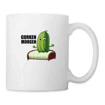 gurken morgen - Tasse - Weiß - Rechts