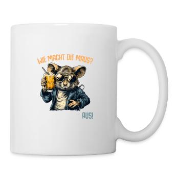 Wie macht Maus Maus Trinkt Aus Bier Alkohol Spruch - Tasse - Weiß - Rechts