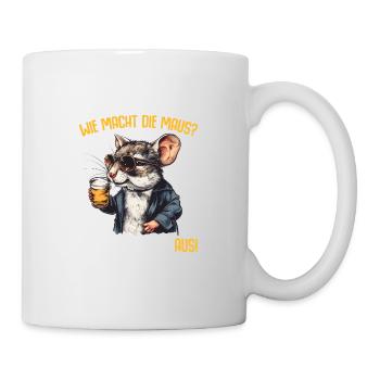 Wie macht Maus Maus Trinkt Aus Bier Alkohol Spruch - Tasse - Weiß - Rechts