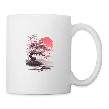 Mt. Fuji Kirschblüten Sakura Nippon Vintage - Tasse - Weiß - Rechts