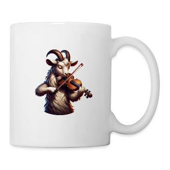 Coole Ziege Spielt Violine Auf Der Farm - Tasse - Weiß - Rechts