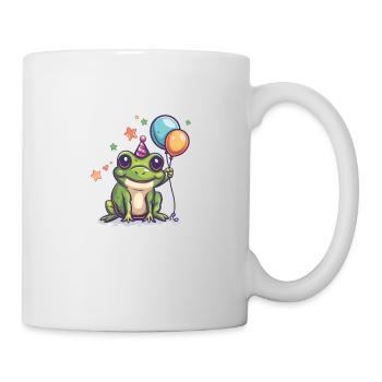 Frosch Happy Birthday Hoppy Birthday Cute Frog - Tasse - Weiß - Rechts