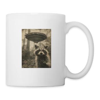 Lustiges Waschbär UFO Alien Raccoon Weirdcore - Tasse - Weiß - Rechts