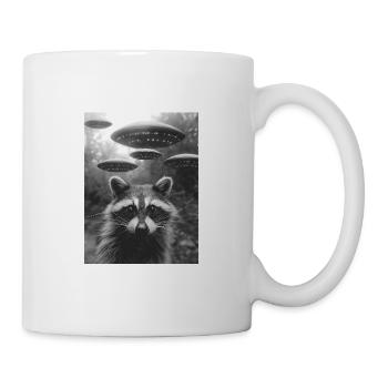 Waschbär UFO Alien Raccoon Weirdcore Aesthetic - Tasse - Weiß - Rechts
