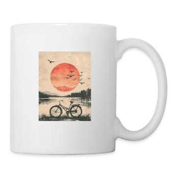 Retro Sunset Aesthetic Bike Reifen Fahrrad - Tasse - Weiß - Rechts