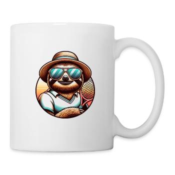 Conception de joueur de tennis paresseux cool - Mug blanc - blanc - Droite