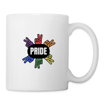 PRIDE Pride with Peace hand black - Tasse - Weiß - Rechts