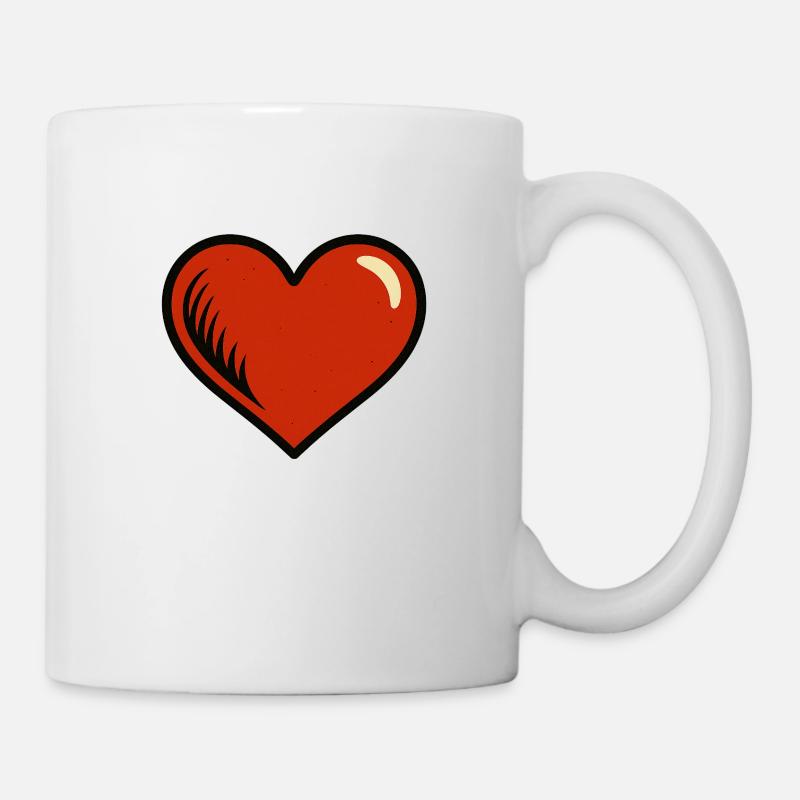Power Heart – L’amour comique en gras - Mug blanc - blanc