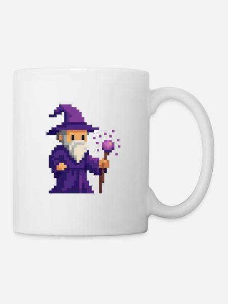 Pixelzauberer im Purpurschimmer - Tasse - Weiß